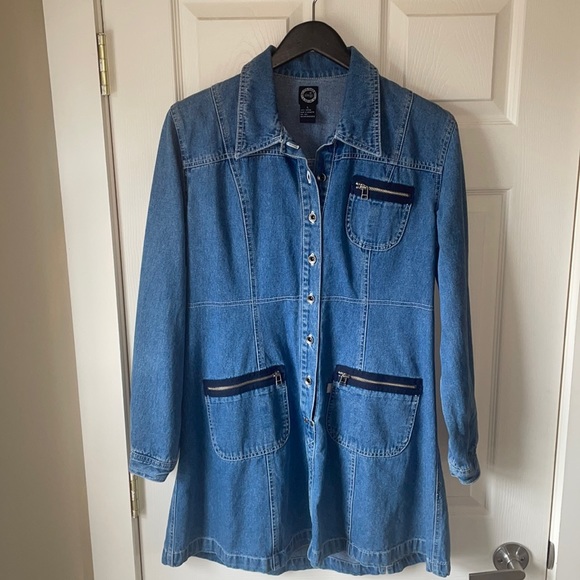 💙 Levi Strauss Large Denim Mini Dress 💙 - Picture 1 of 8